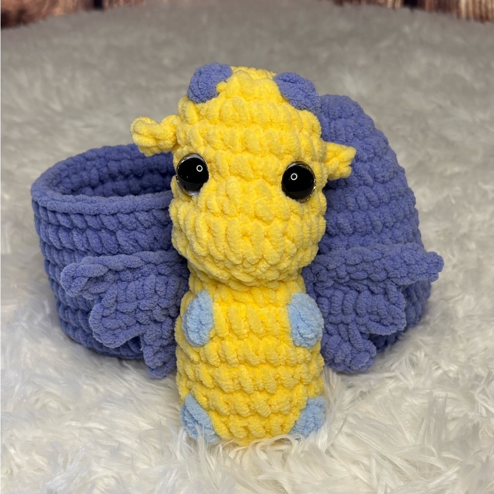 Handmade Crochet Dragon with Egg 6”